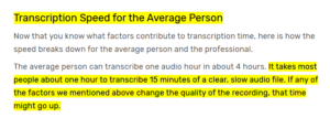 Pasted Into Amberscript Review Time Saved